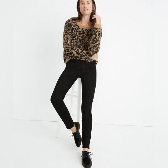 Madewell 9" Mid-Rise Skinny Jeans: Velvet Tuxedo Stripe Edition size 28 - Picture 1 of 10